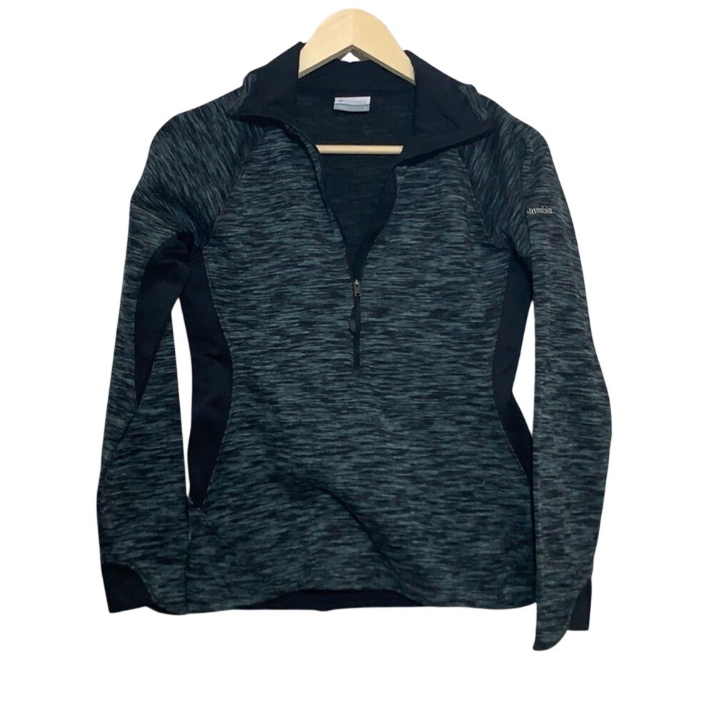 Columbia Black/Heathered Half Zip Pullover Size S‎